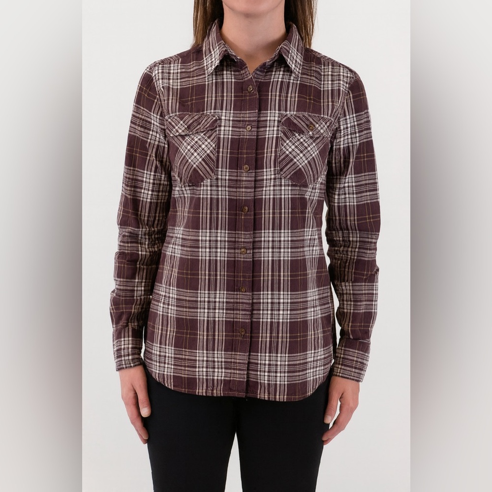 Carhartt Women's Plaid Button Down Shirt - Brown and White Sz XXL (20)